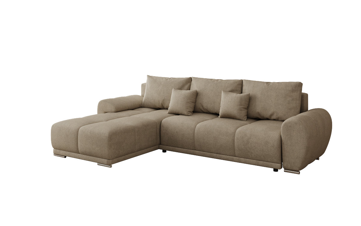 Designer sofa Leni L with sleeping and folding function in fabric