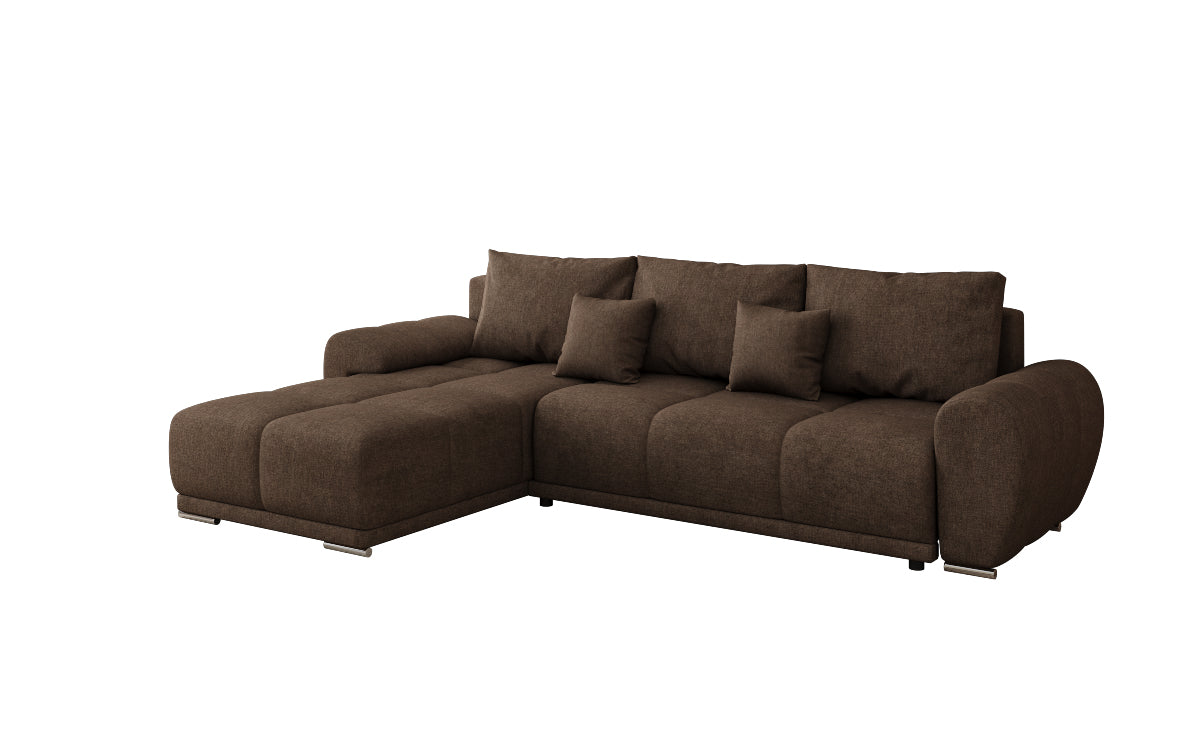 Designer sofa Leni L with sleeping and folding function in fabric
