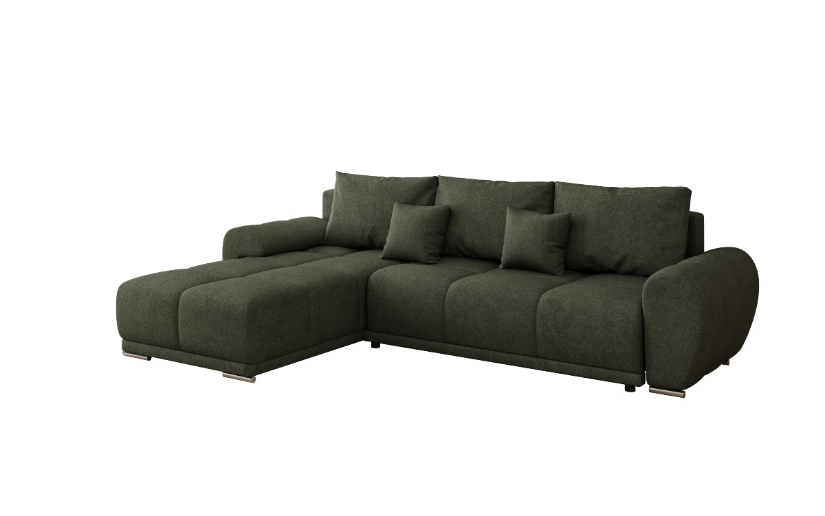 Designer sofa Leni L with sleeping and folding function in fabric