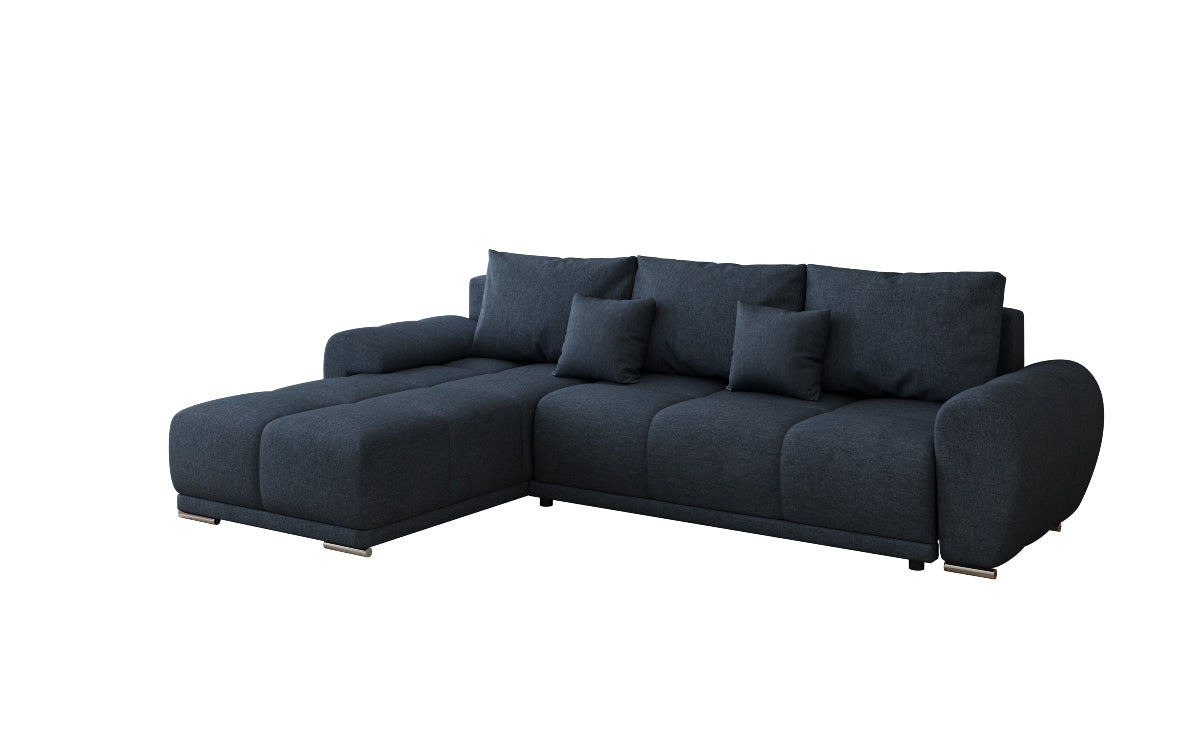 Designer sofa Leni L with sleeping and folding function in fabric