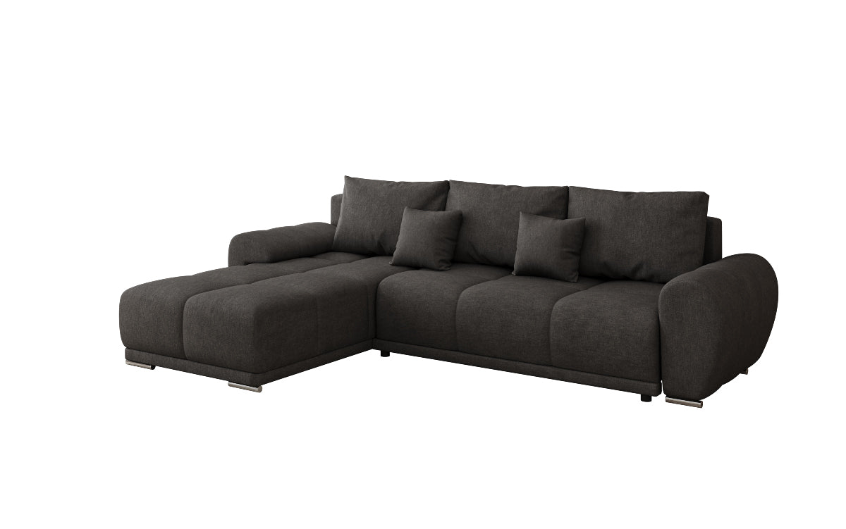 Designer sofa Leni L with sleeping and folding function in fabric