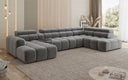 Designer sofa living area Mia with electric seat extension in chenille