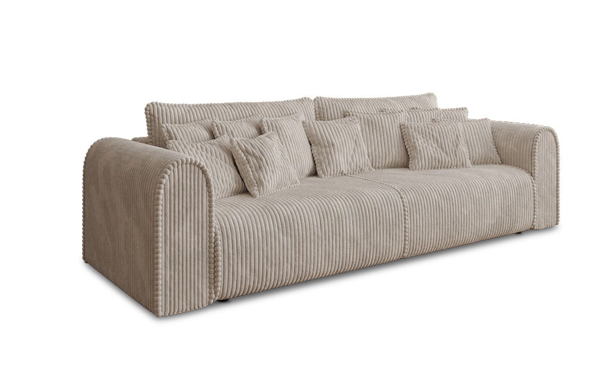 Designer Sofa Big Buddy 3-Seater with Sleeping Function and Storage in Wide Corduroy