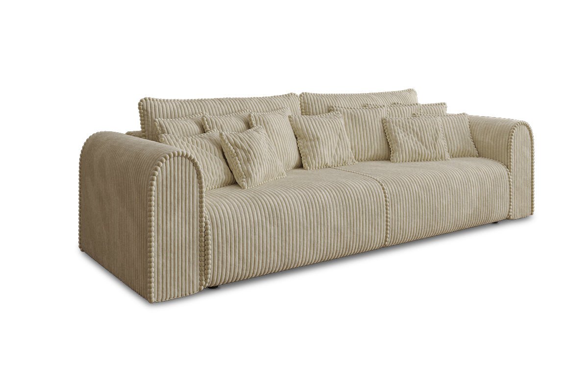 Designer Sofa Big Buddy 3-Seater with Sleeping Function and Storage in Wide Corduroy