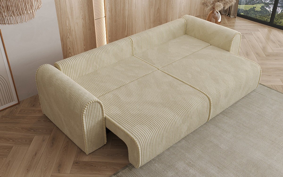 Designer Sofa Big Buddy 3-Seater with Sleeping Function and Storage in Wide Corduroy