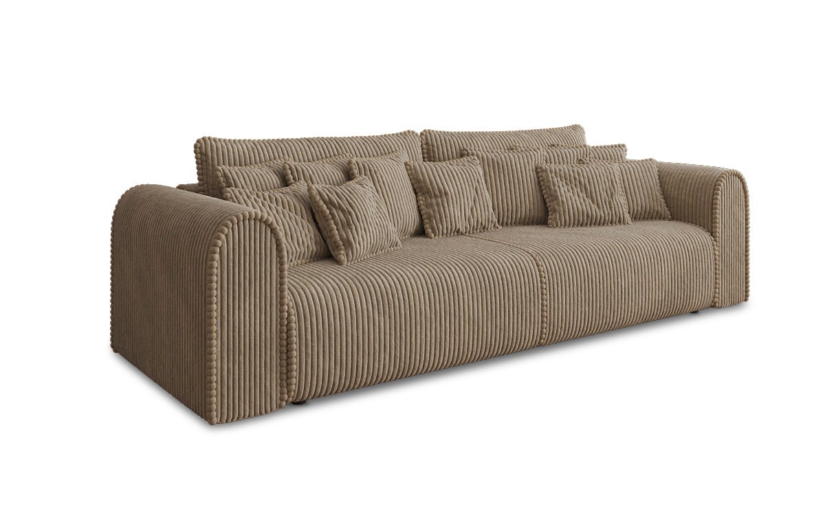 Designer Sofa Big Buddy 3-Seater with Sleeping Function and Storage in Wide Corduroy