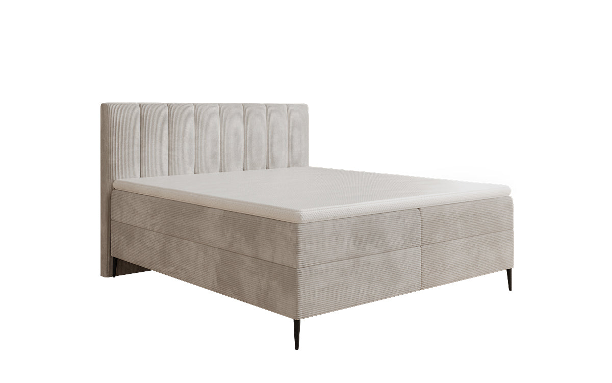 Lucca box spring bed in Corduroy with storage and legs