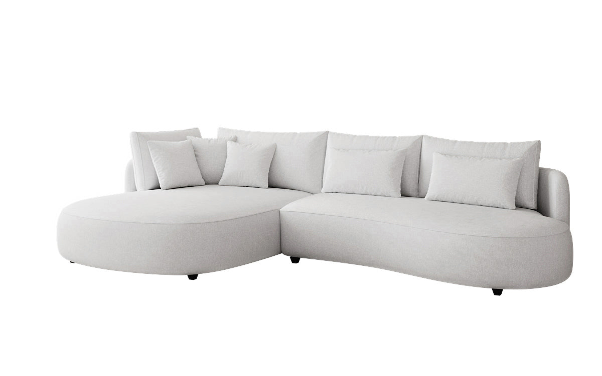 Designer corner sofa Ando Mini in textured fabric