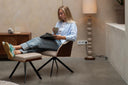 Beistellhocker Enzo – aus Kunstleder in Beige