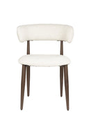 Dining chair Stanley set of 2 – made of bouclé in Beige