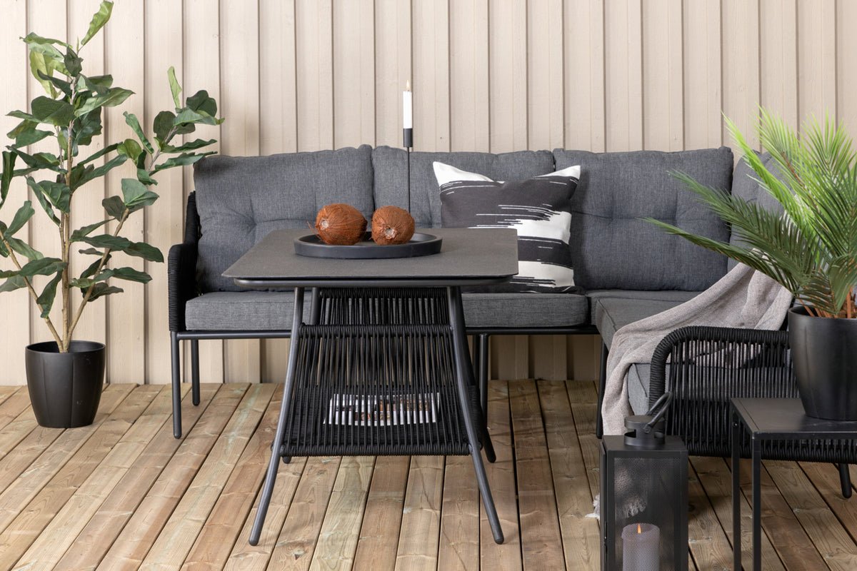 Lounge Set Madrid – in Schwarz aus Polyester-Seil und Metall