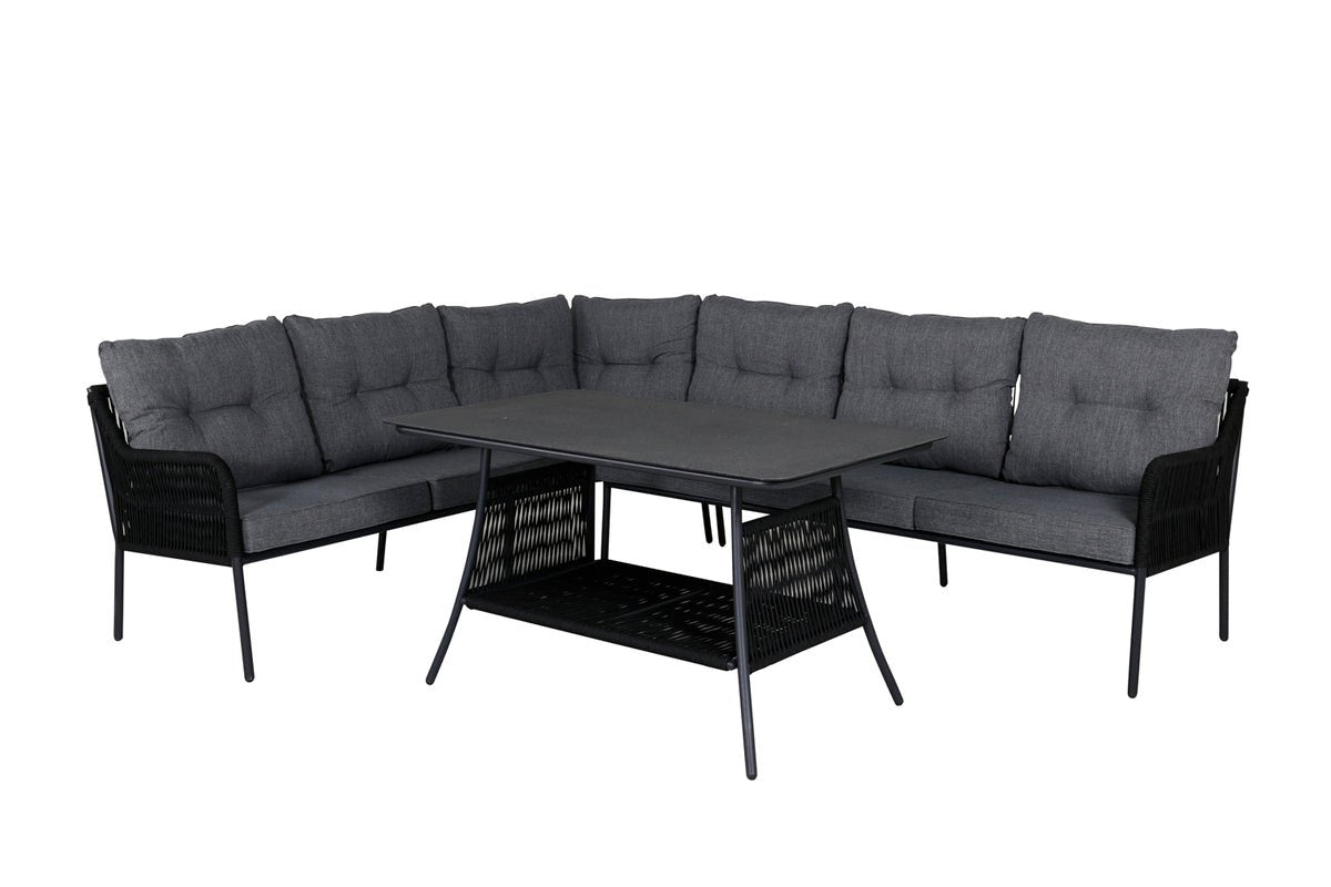 Lounge Set Madrid – in Schwarz aus Polyester-Seil und Metall