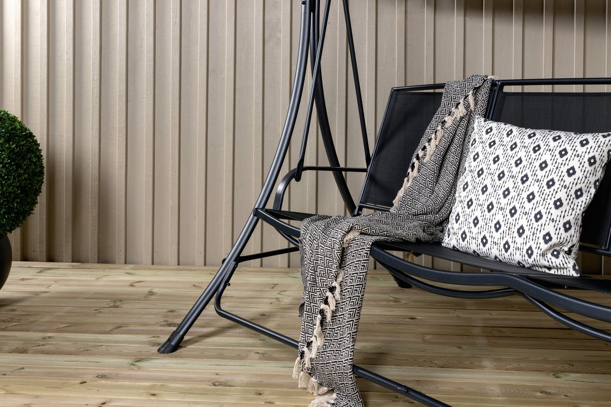 Garden Hollywood Swing Madeira - with Polyester Cover and Steel Frame in Black