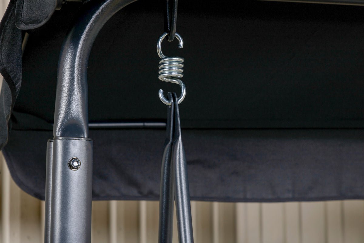 Garden Hollywood Swing Madeira - with Polyester Cover and Steel Frame in Black