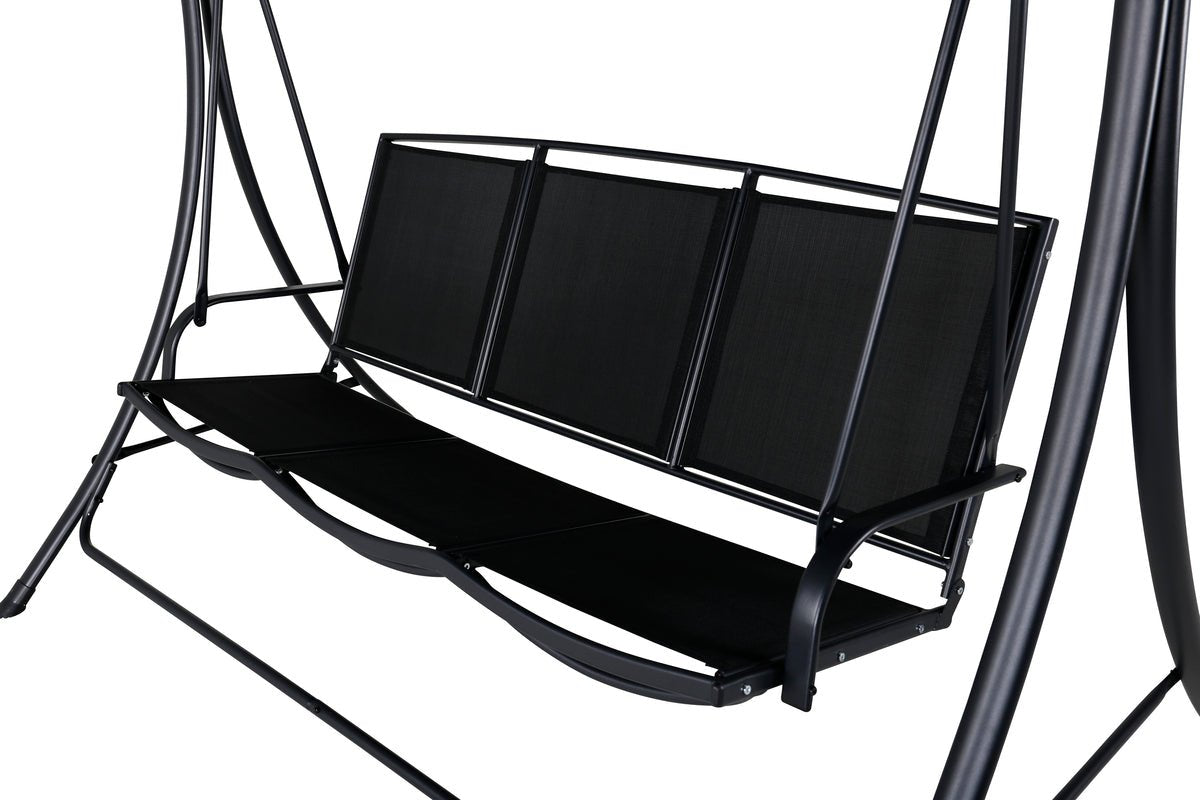 Garden Hollywood Swing Madeira - with Polyester Cover and Steel Frame in Black