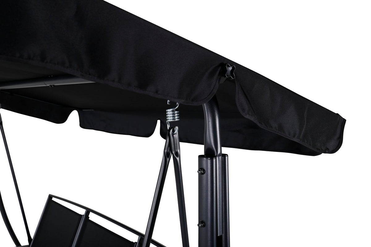 Garden Hollywood Swing Madeira - with Polyester Cover and Steel Frame in Black