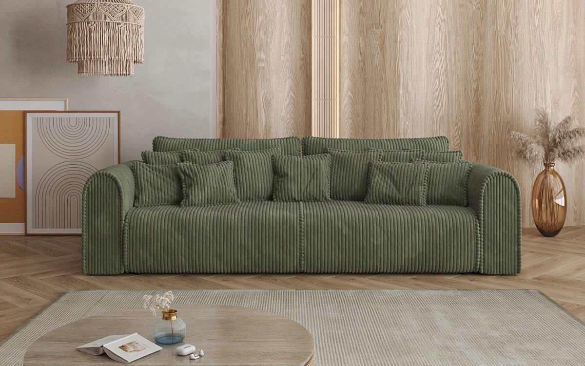 Designer Sofa Big Buddy 3-Seater with Sleeping Function and Storage in Wide Corduroy