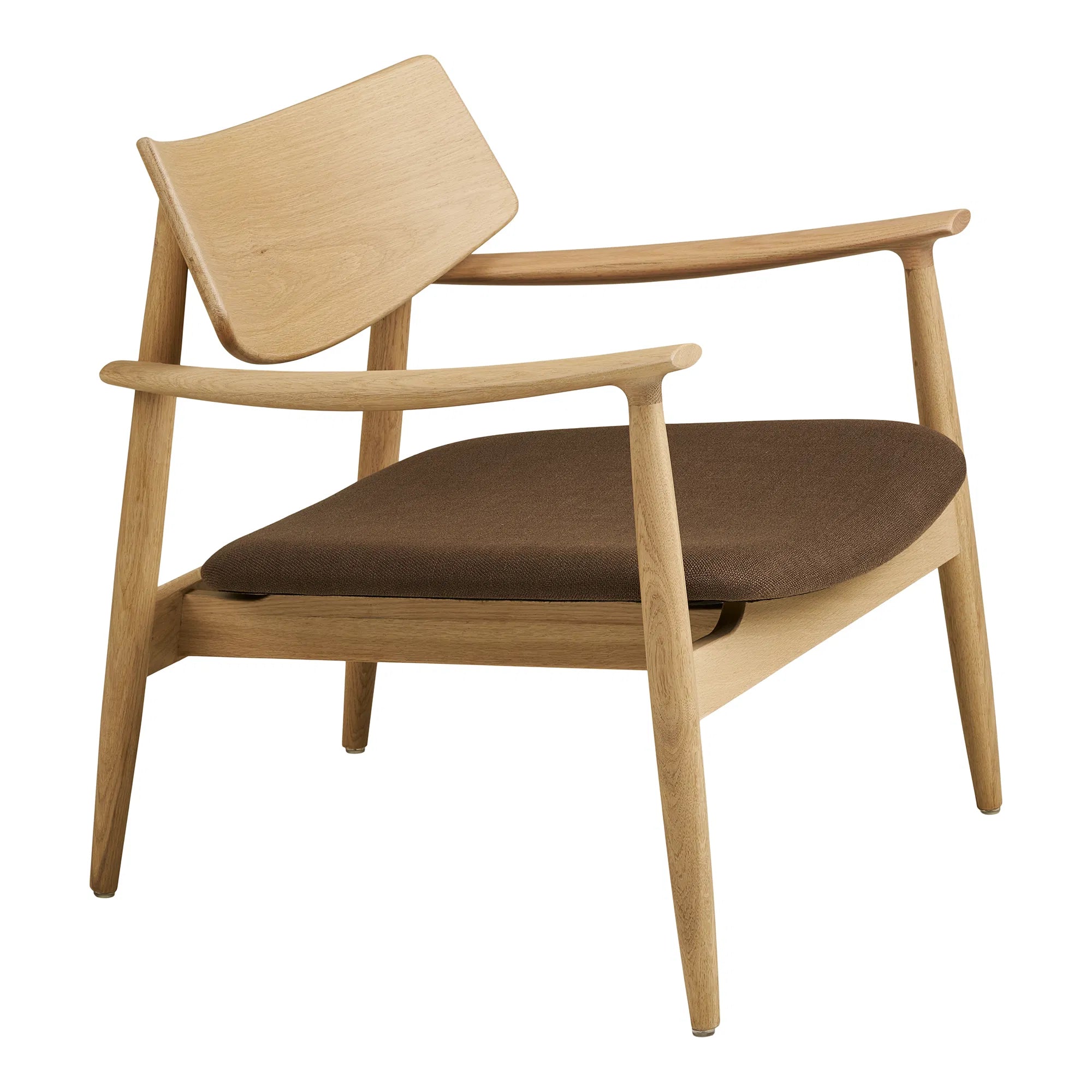 Designer armchair Agnar set with side stool made of oak