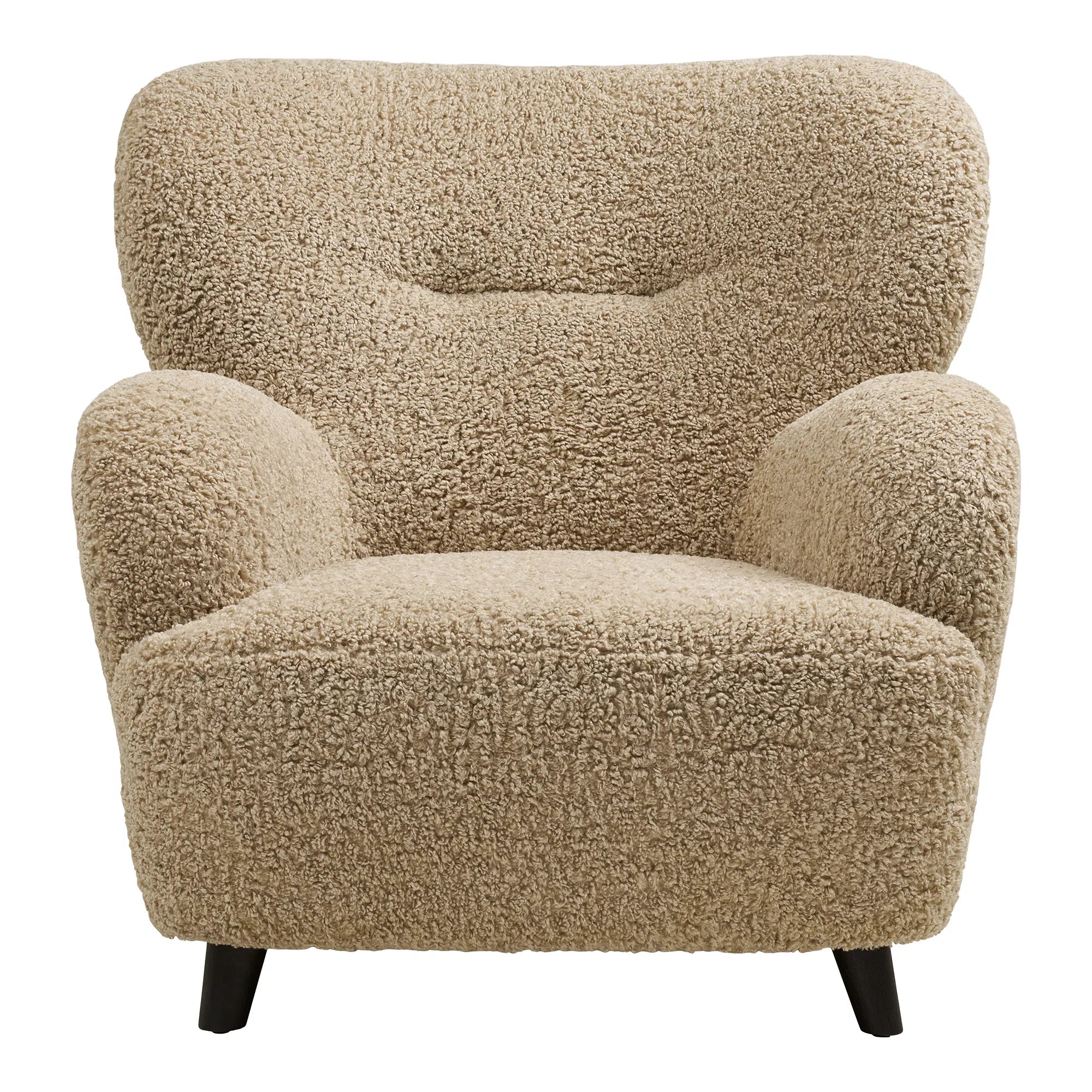 Designer sofa armchair Hudson in beige bouclé
