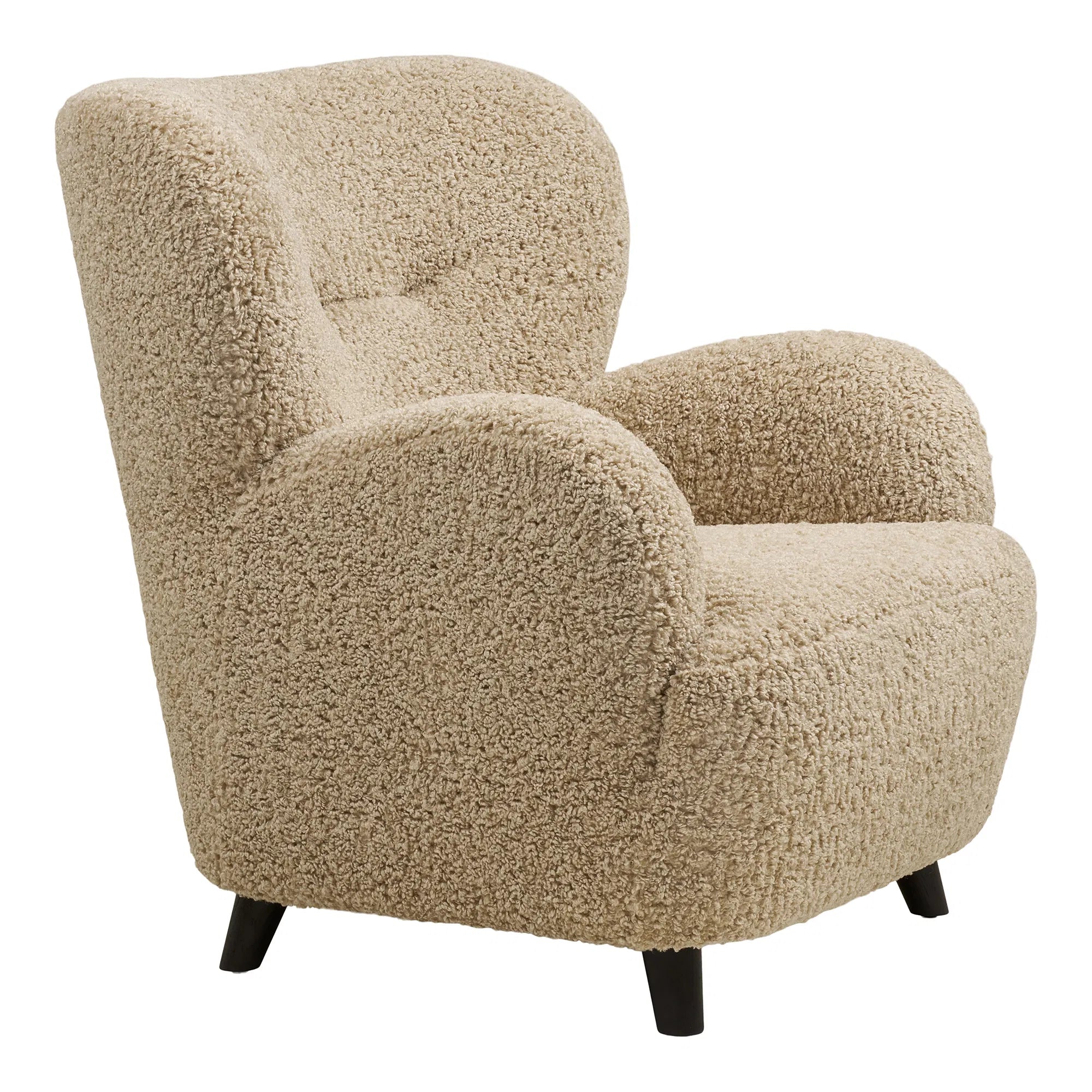 Designer sofa armchair Hudson in beige bouclé