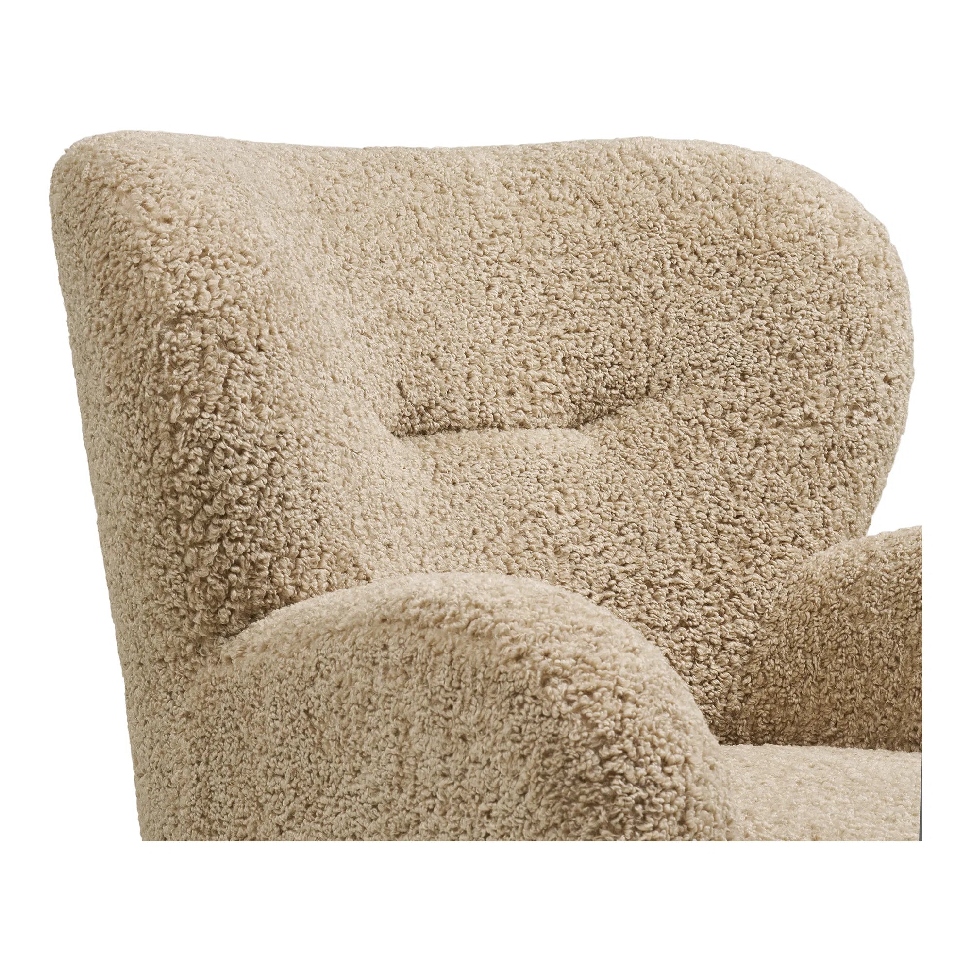 Designer sofa armchair Hudson in beige bouclé