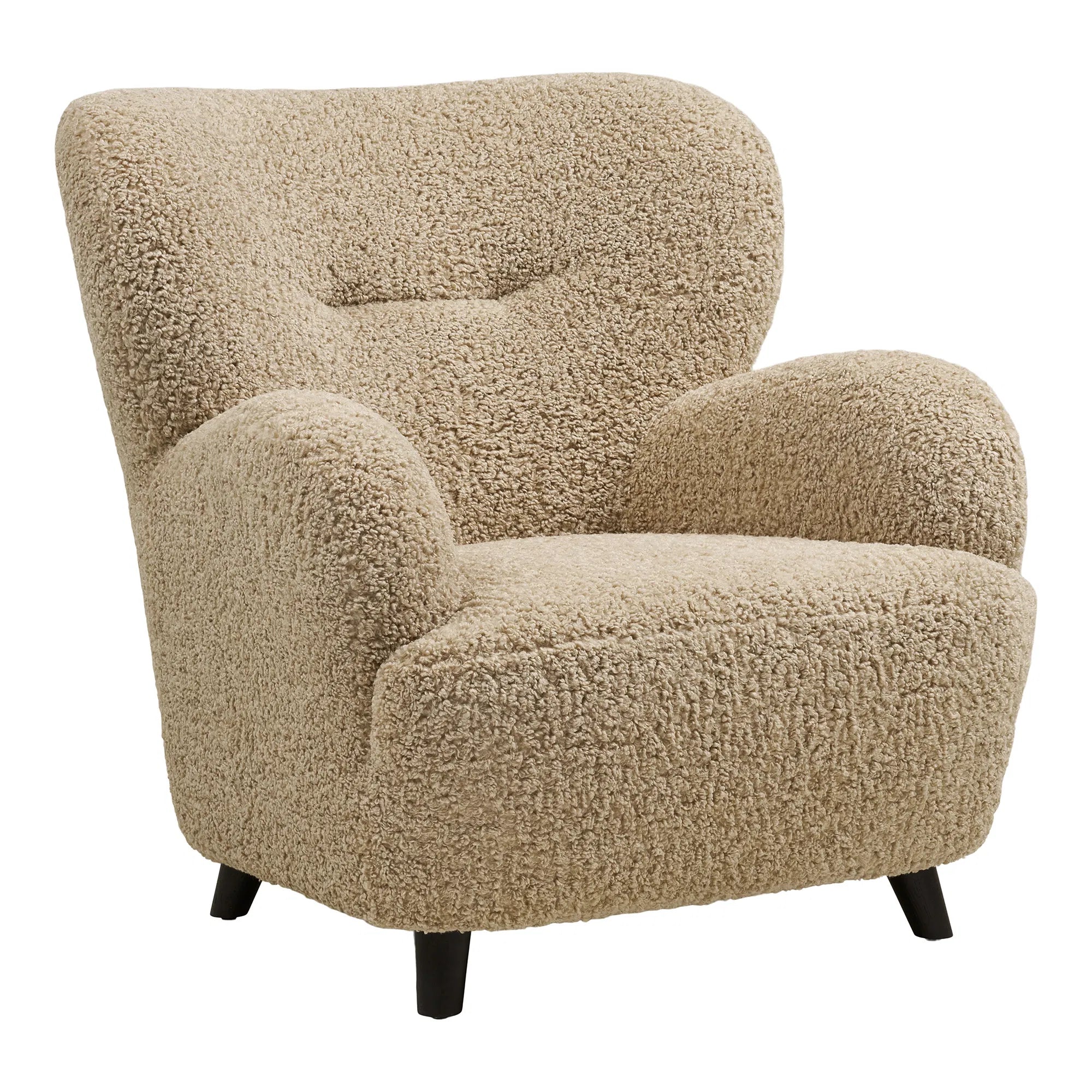 Designer sofa armchair Hudson in beige bouclé
