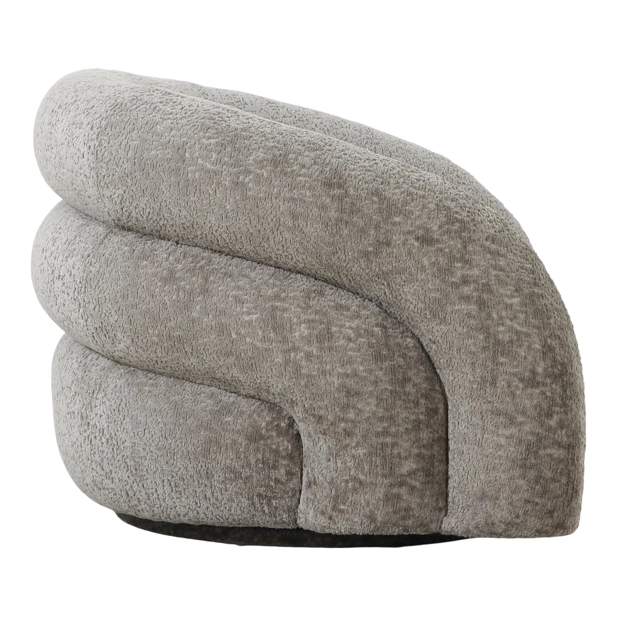 Designer sofa armchair Korfu with swivel function in sand bouclé