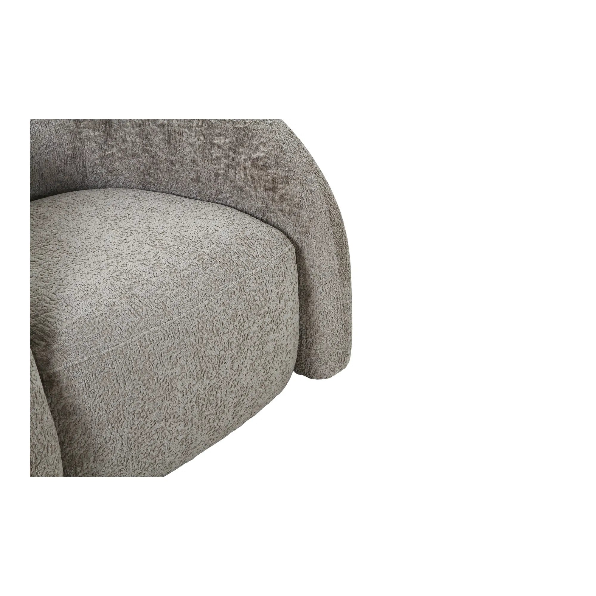 Designer sofa armchair Korfu with swivel function in sand bouclé