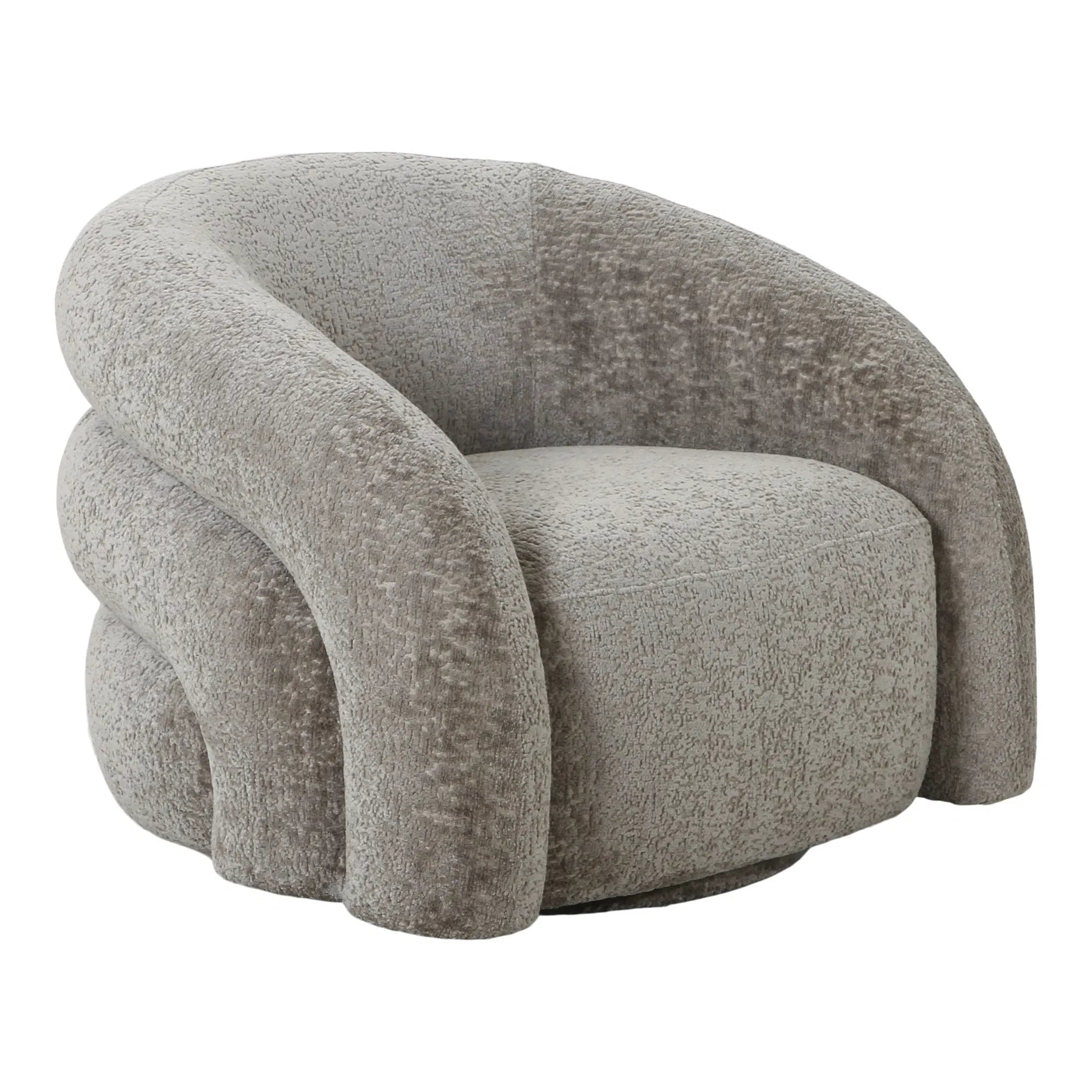Designer sofa armchair Korfu with swivel function in sand bouclé