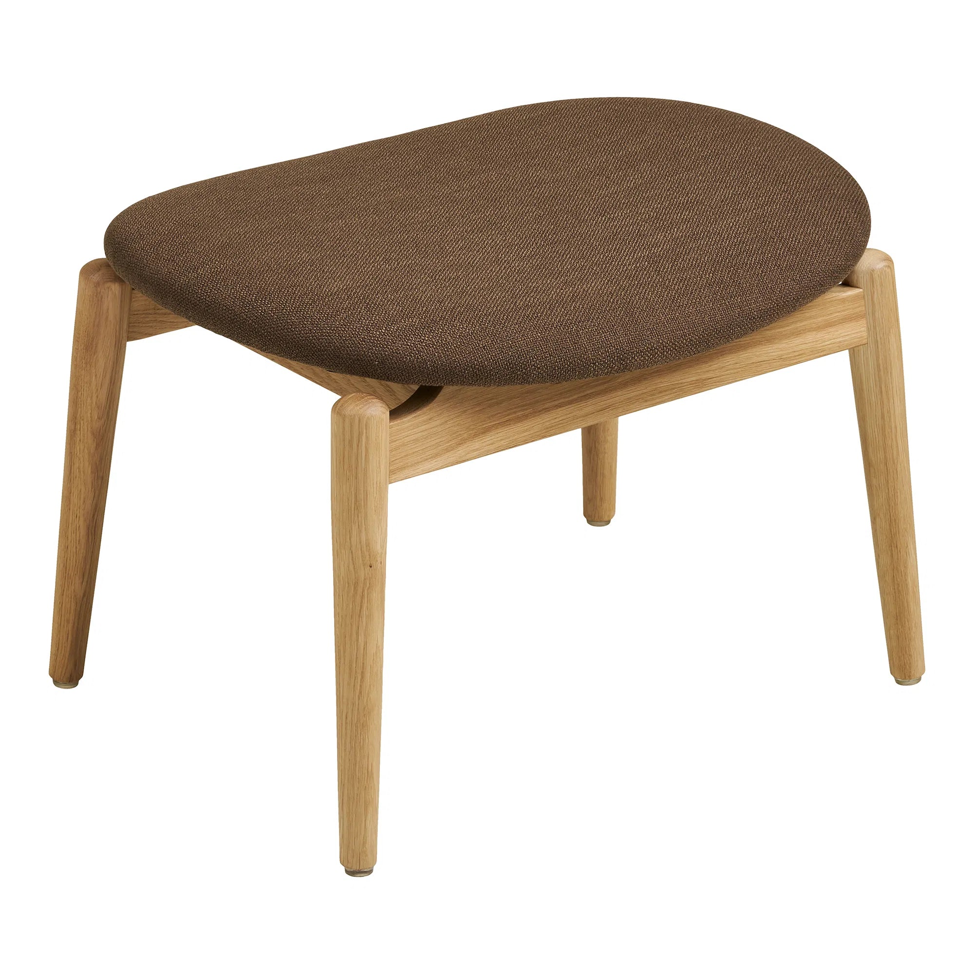 Designer armchair Agnar set with side stool made of oak