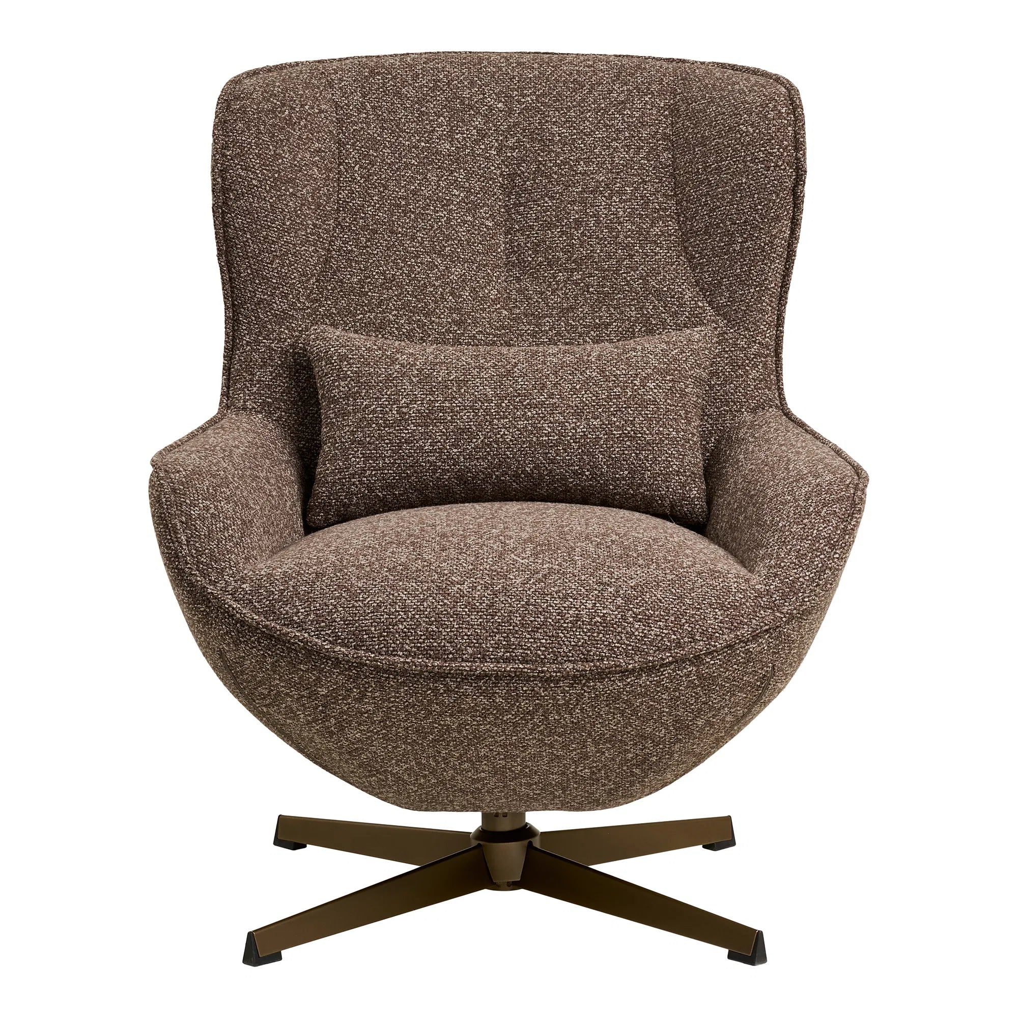 Lounge Armchair Ylvora - Brown with Casters