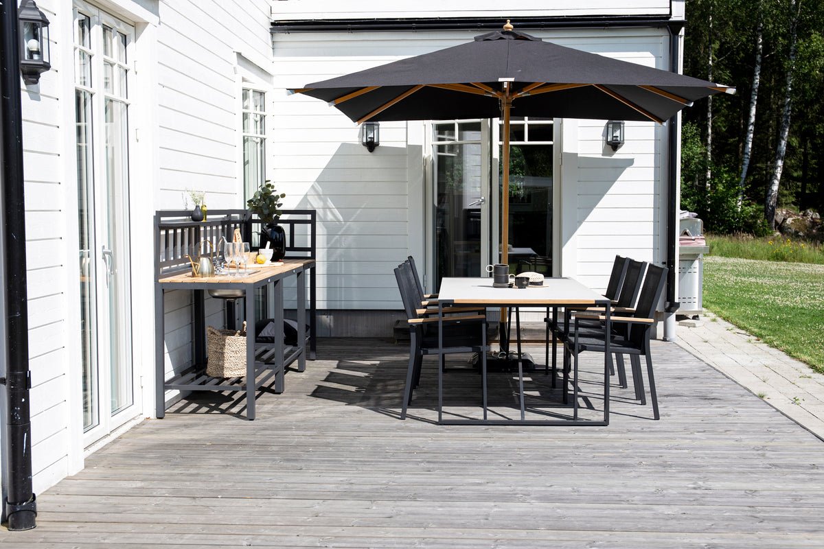 Sunshade Narula – Ø300 cm in black square shape