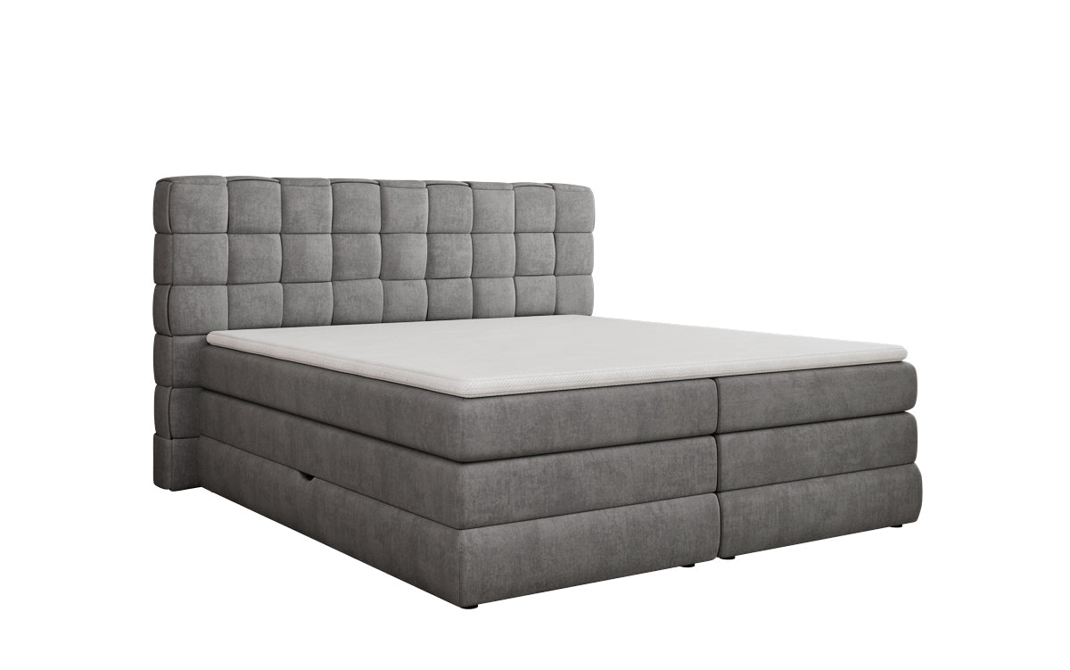 Trama box spring bed with storage in velvet