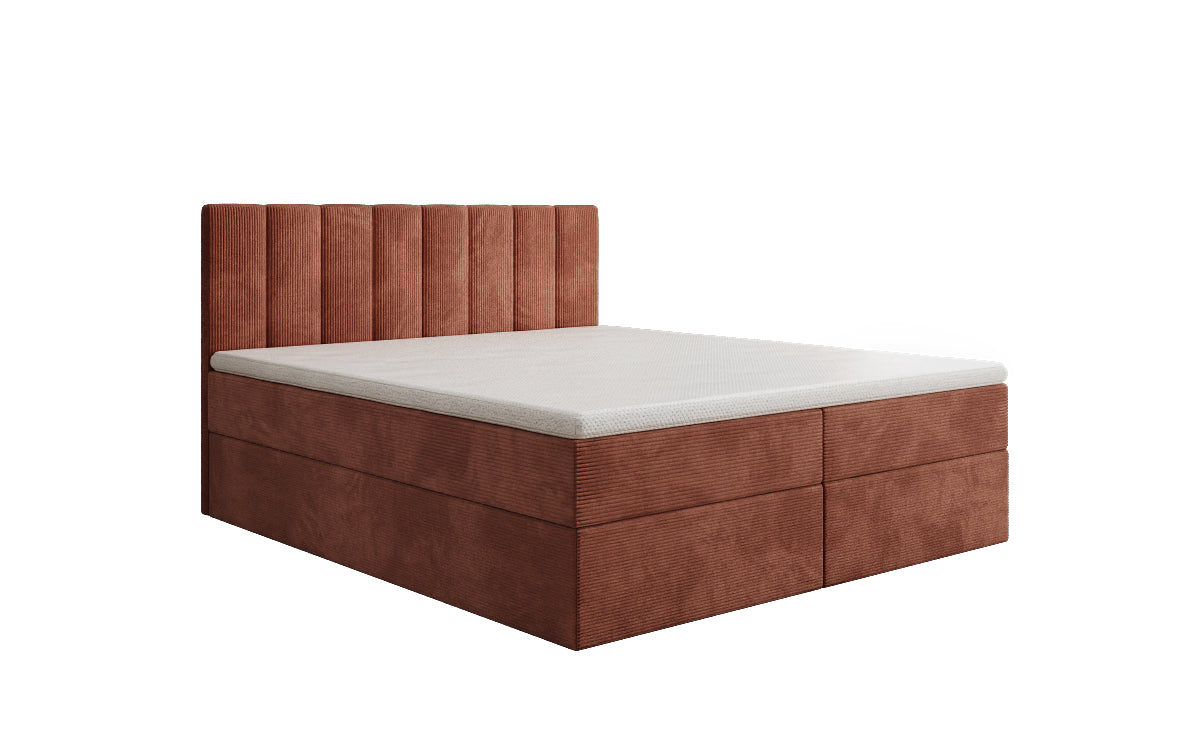 Sofia box spring bed in Corduroy with storage