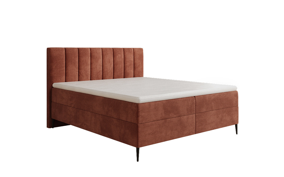 Lucca box spring bed in Corduroy with storage and legs