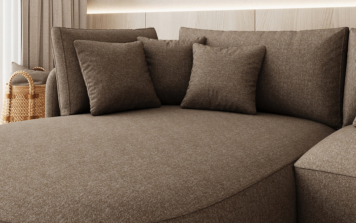 Designer corner sofa Ando Mini in textured fabric