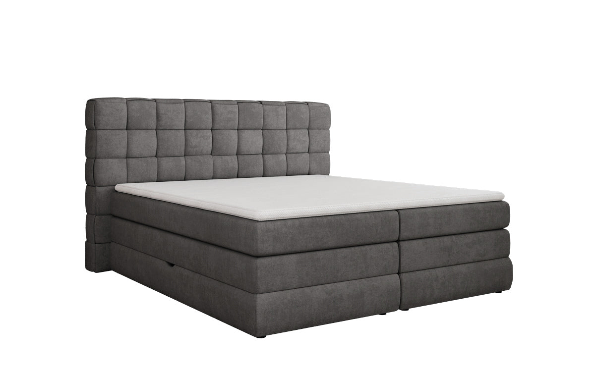 Trama box spring bed with storage in fabric