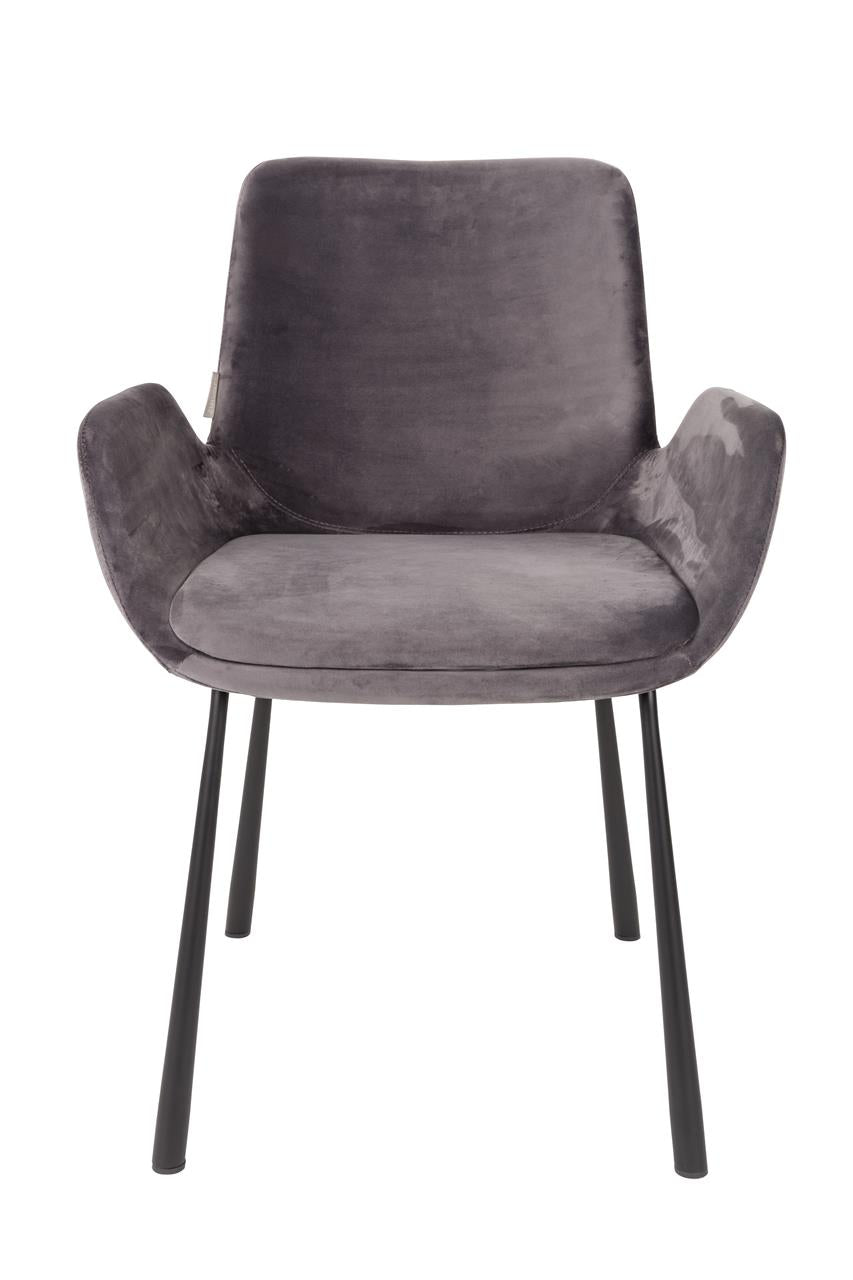 Brit armchair set of 2 – made of velvet in Gray