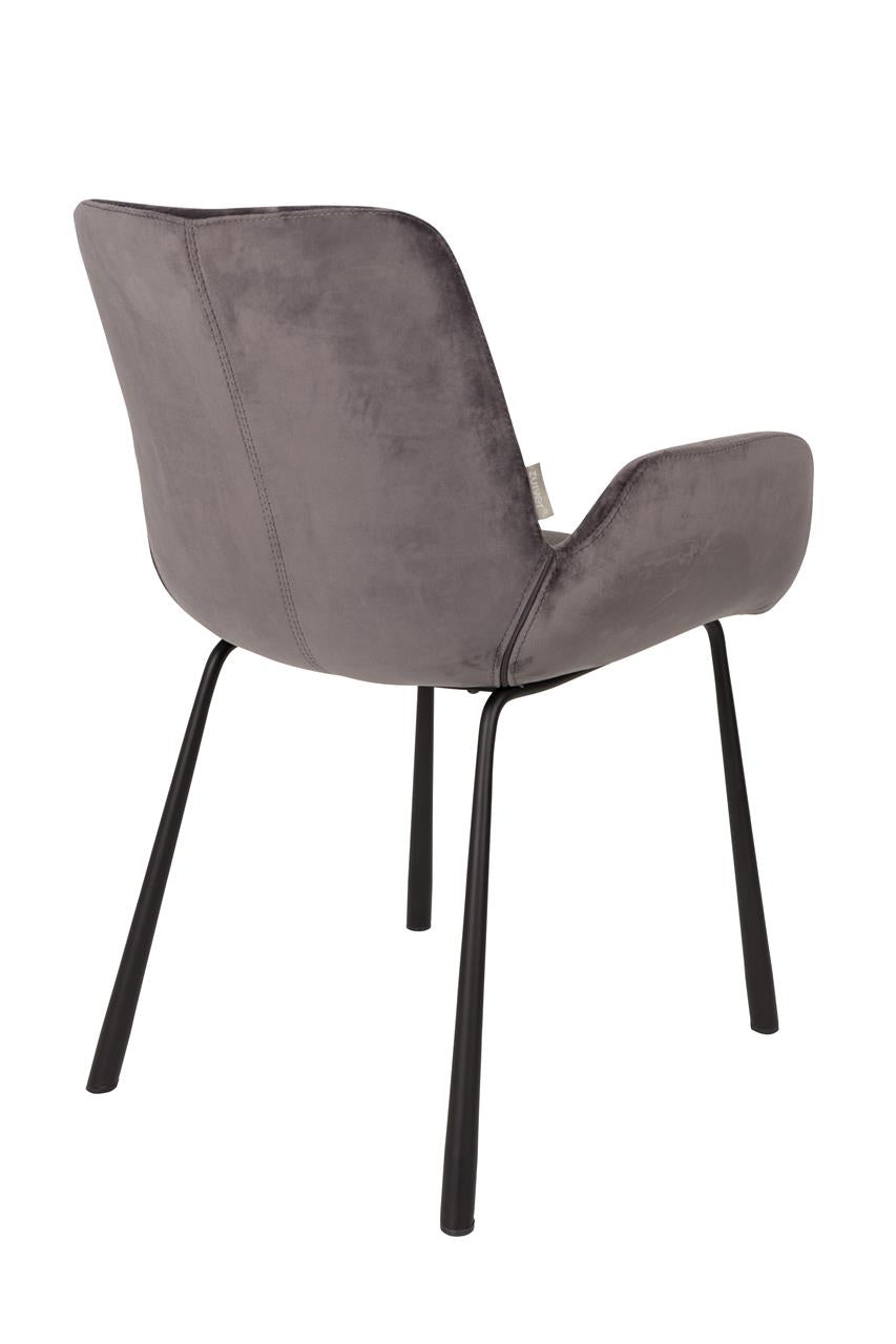 Brit armchair set of 2 – made of velvet in Gray