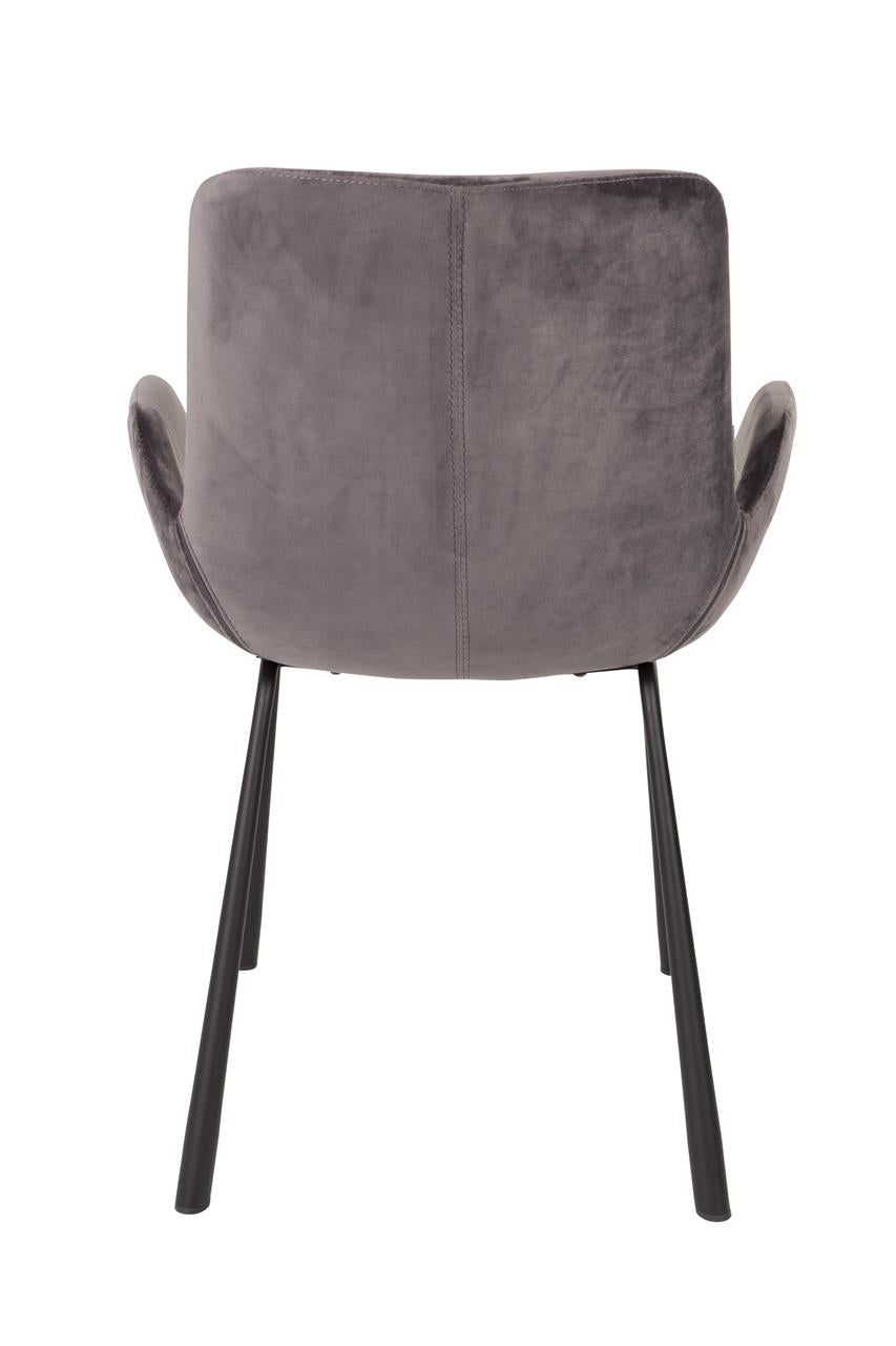 Brit armchair set of 2 – made of velvet in Gray
