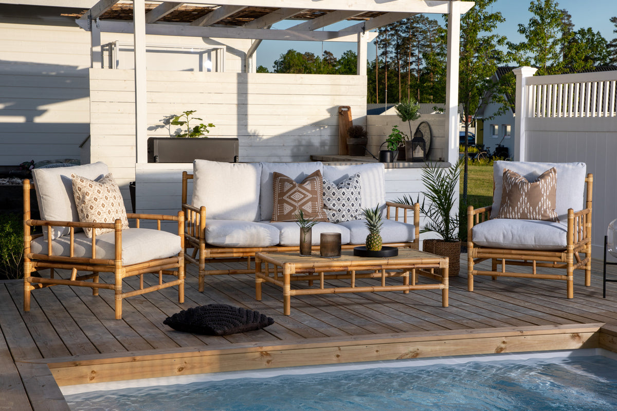 Garden Coffee Table Cyprus - Made of Rattan and Bamboo in Natural Look