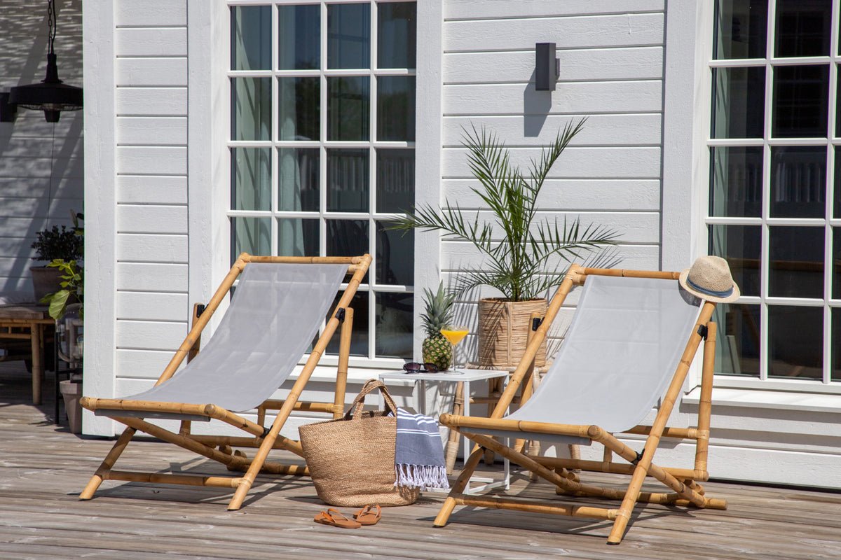 Garden Sun Lounger Coco - made of Rattan and Textilene in Natural Look
