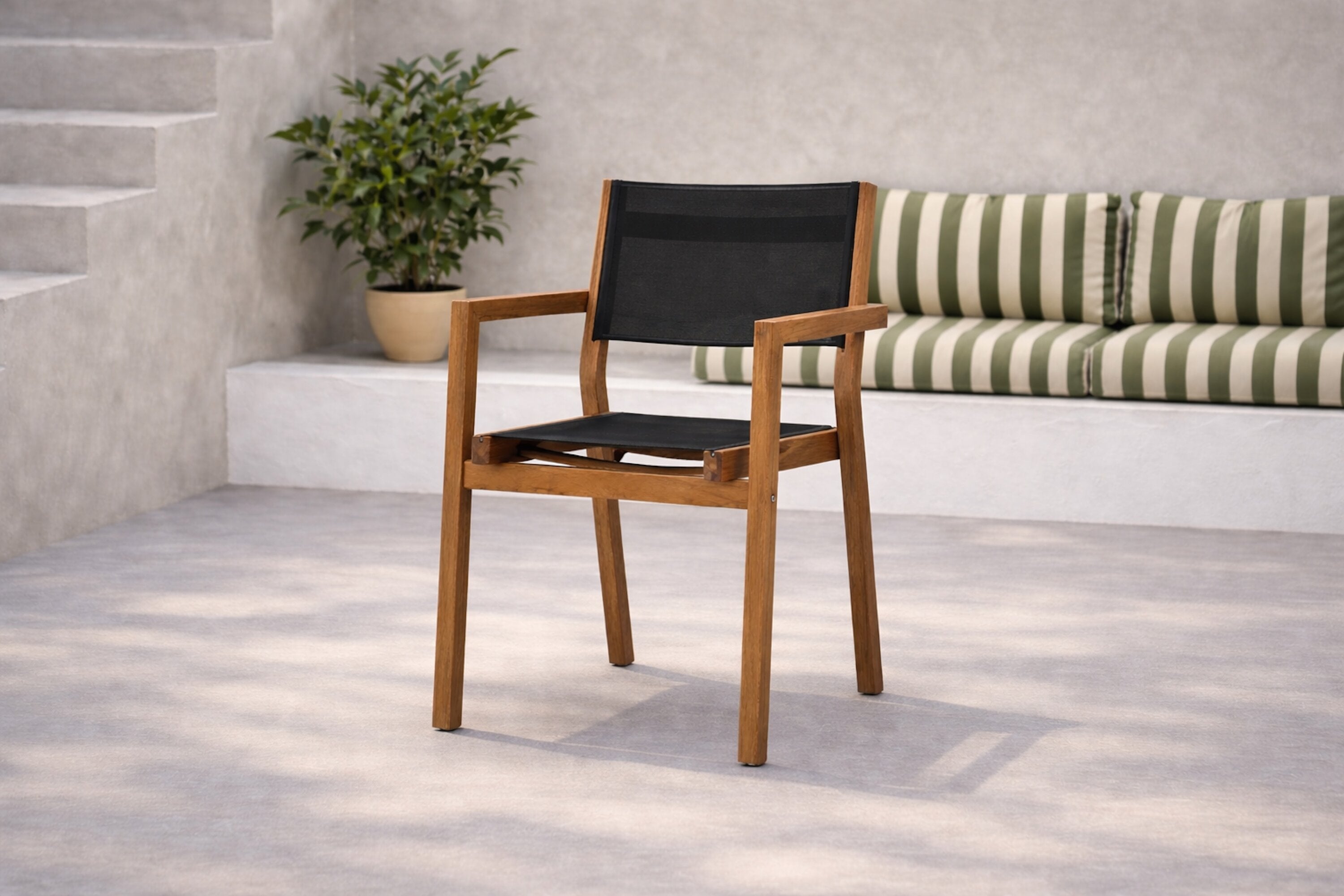 2-piece set - Garden chair Florence made of Textilene/Acacia