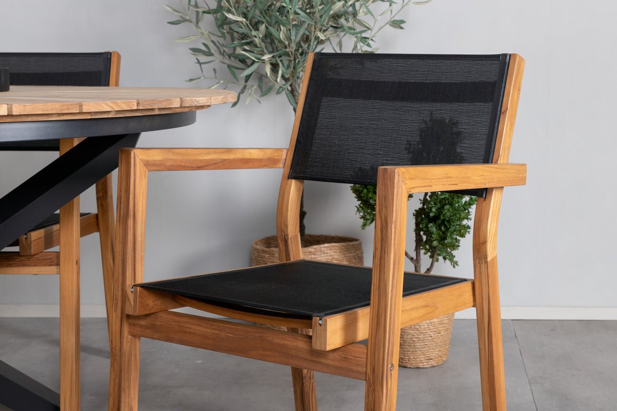 2-piece set - Garden chair Florence made of Textilene/Acacia