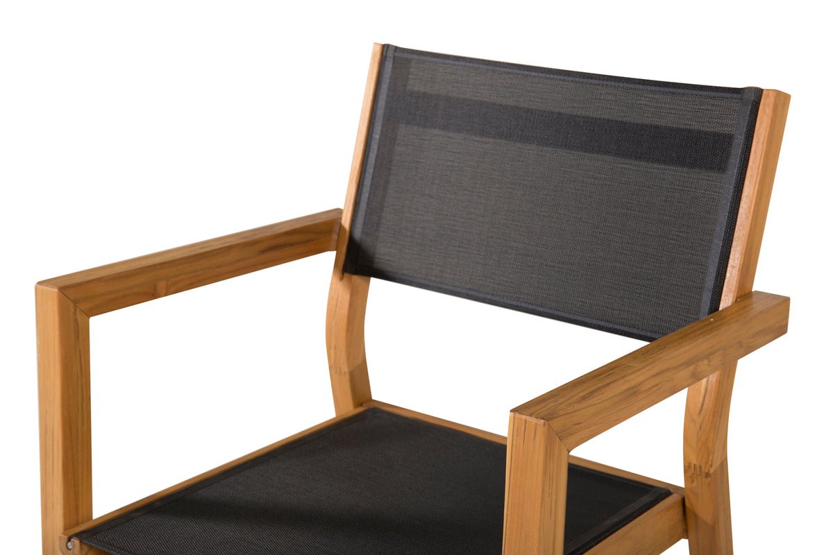 2-piece set - Garden chair Florence made of Textilene/Acacia