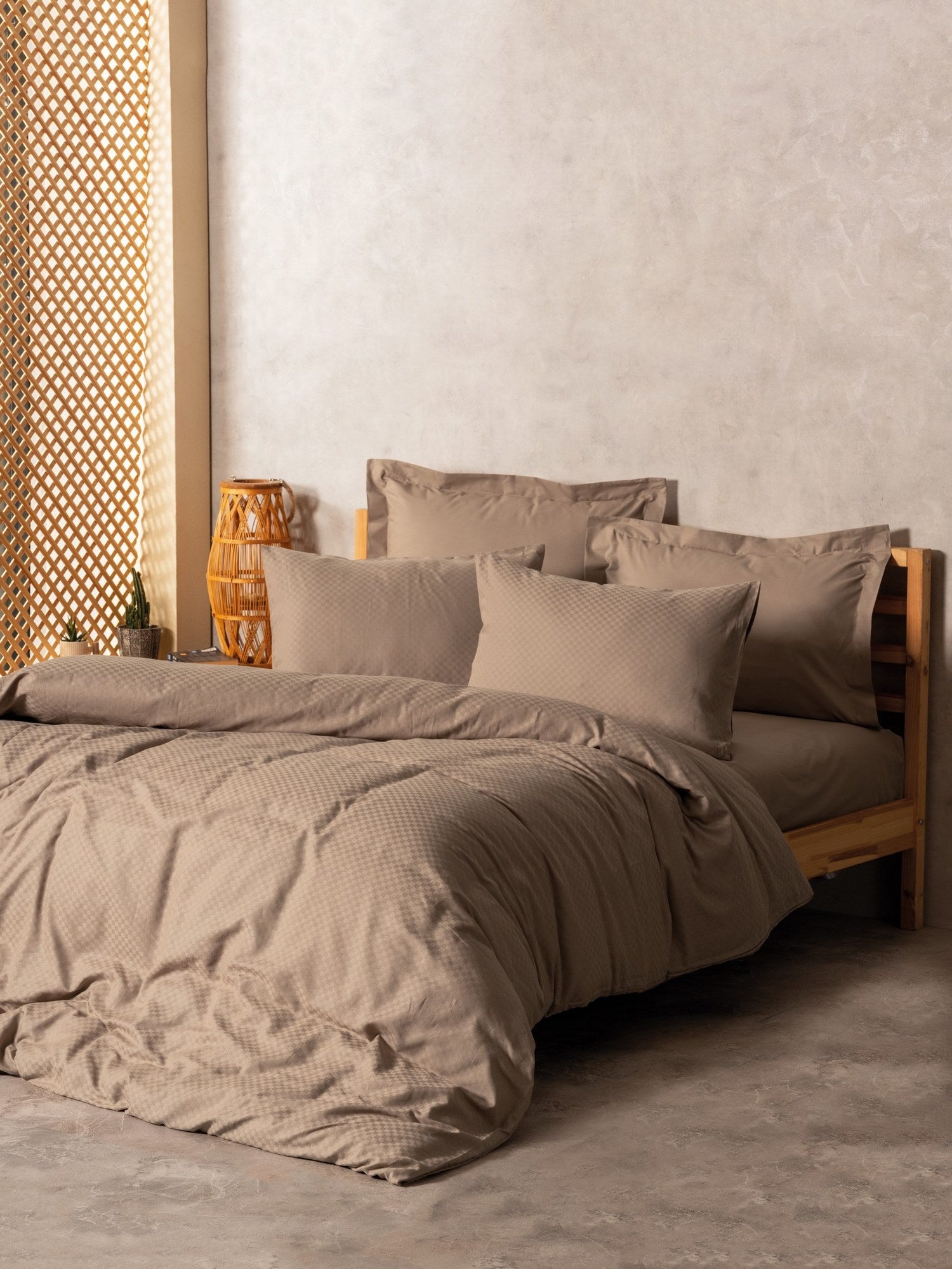 Taupe Bedding Set – 100% Cotton Ranforce