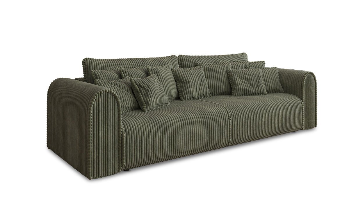 Designer Sofa Big Buddy 3-Seater with Sleeping Function and Storage in Wide Corduroy