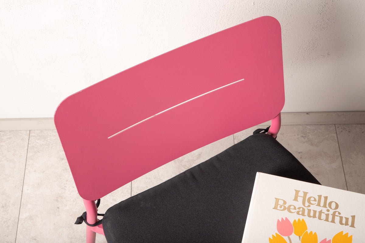 2er Set - Gartenstuhl Lia aus pinkem Stahl