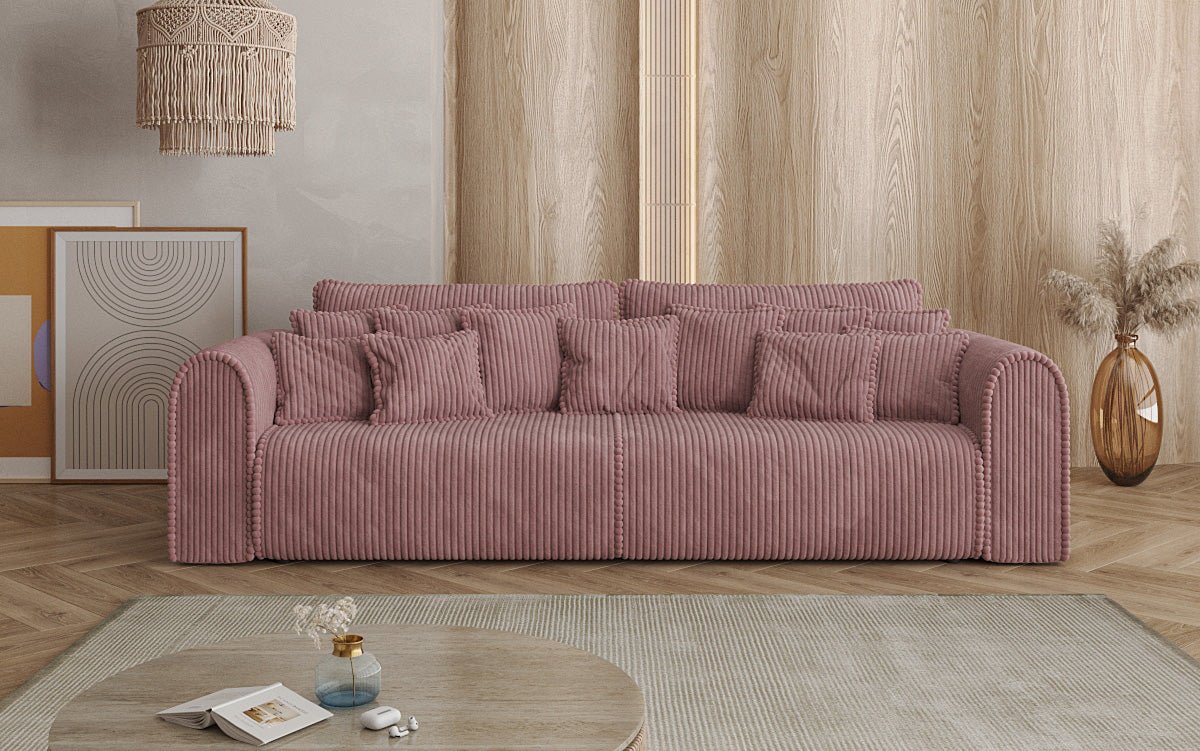 Designer Sofa Big Buddy 3-Seater with Sleeping Function and Storage in Wide Corduroy