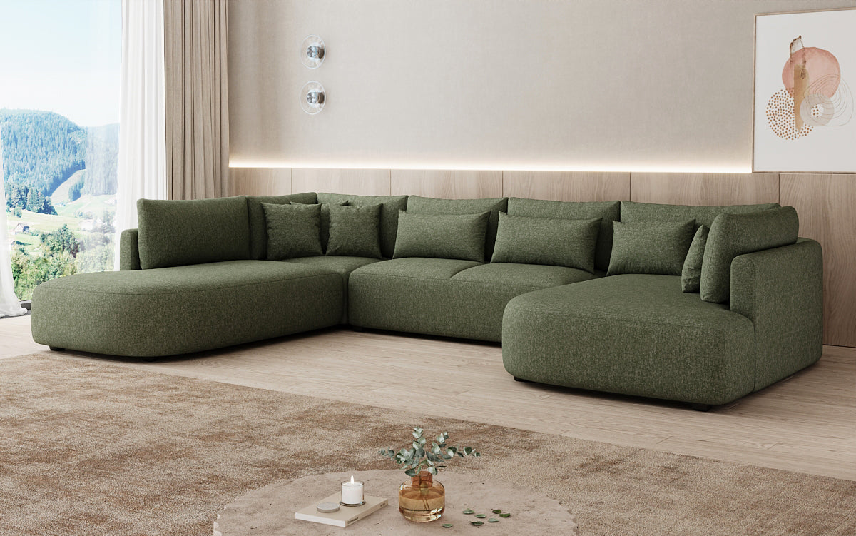 Designer sofa Ando - sectional sofa in textured fabric